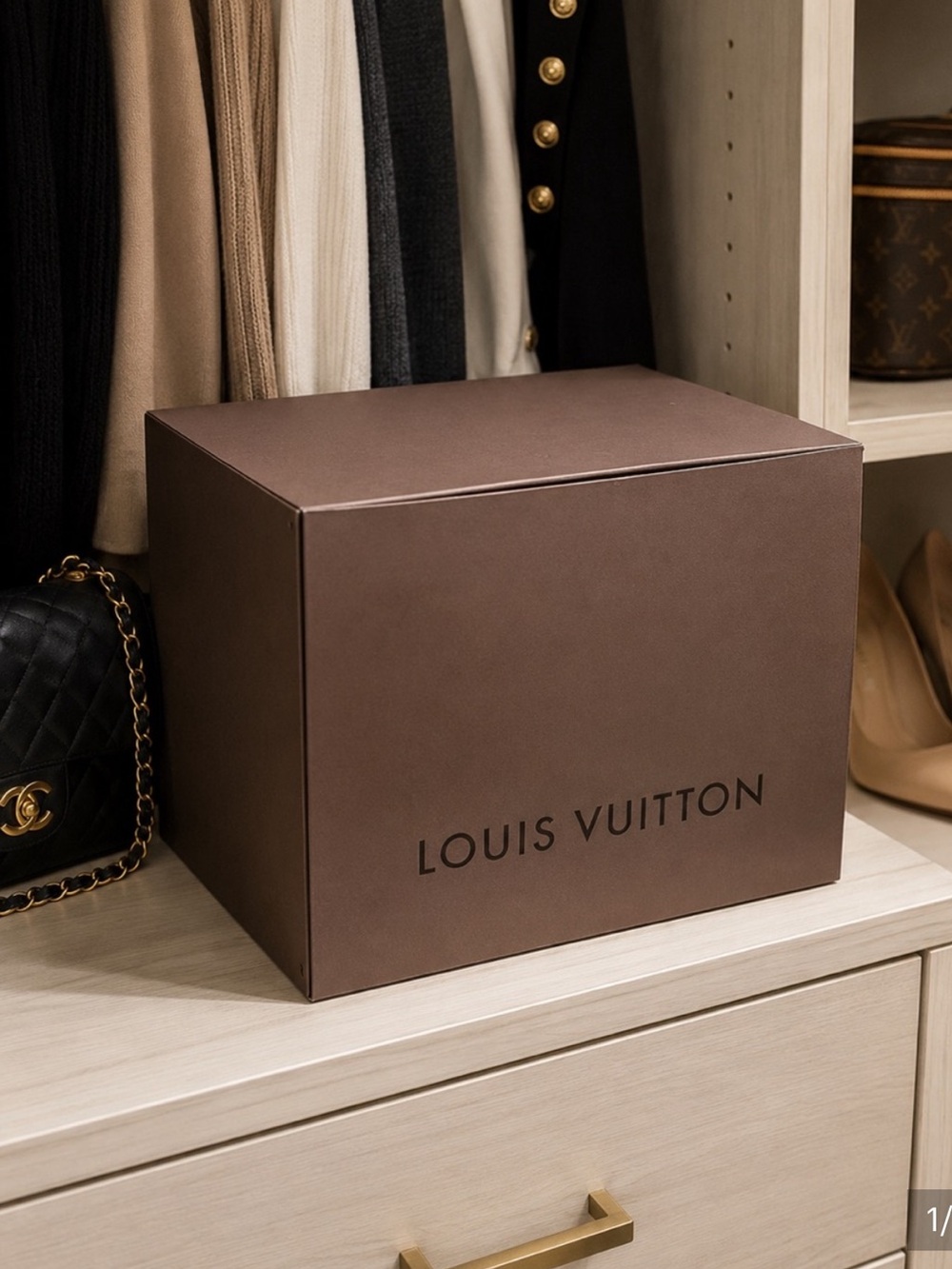 Louis Vuitton Brown Branded Storage Box